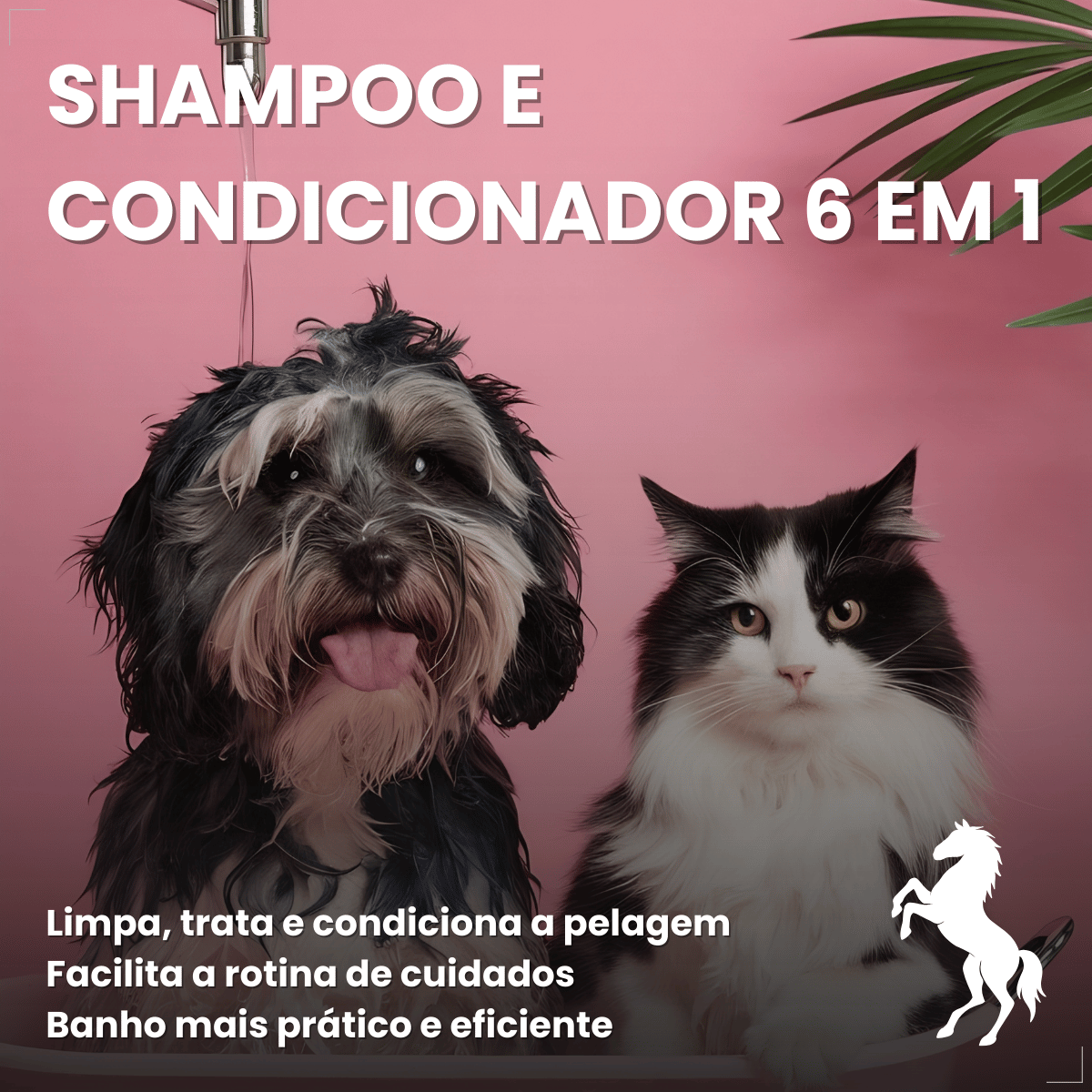Kit 2 Shampoo Antipulgas Carrapatos Piolho Sarna Matt 6 em 1 Cães Gatos
