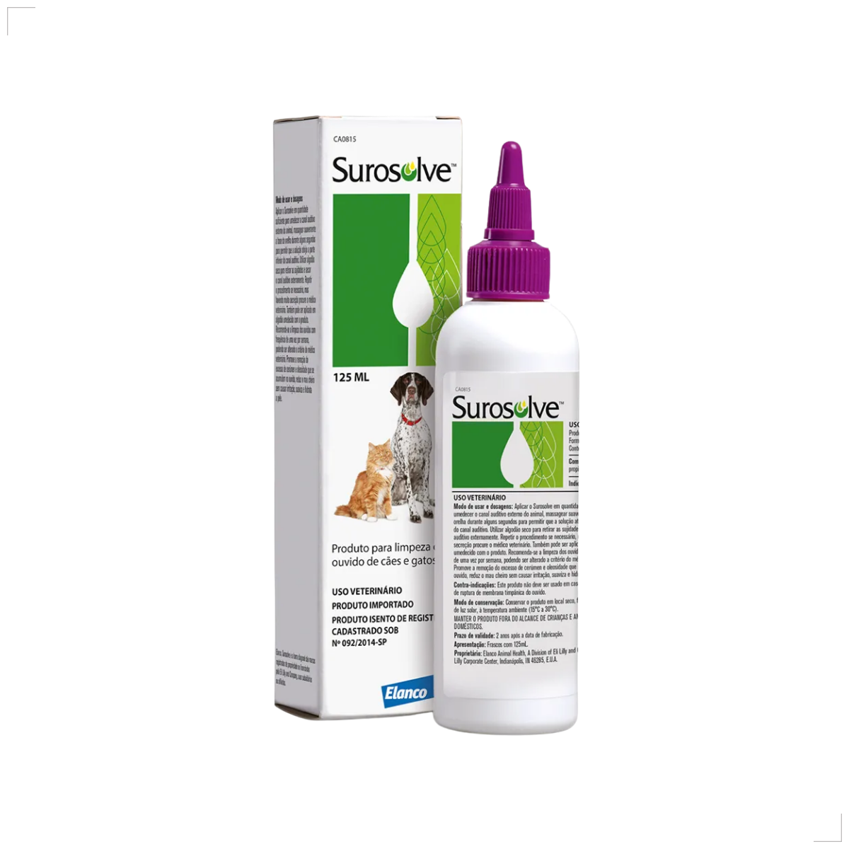 Surosolve Solução Auricular Para Cães e Gatos 125ml Elanco