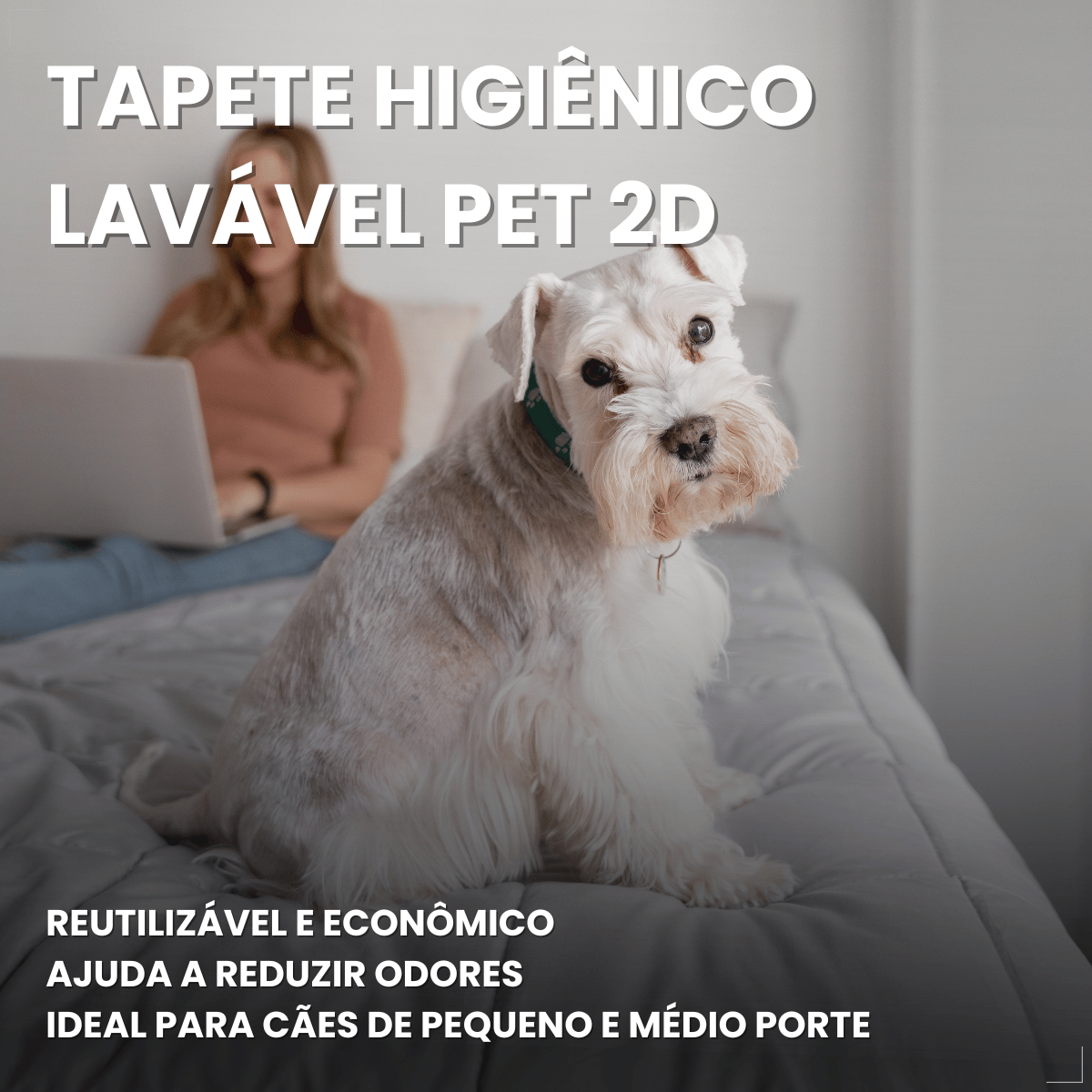 Tapete Higiênico Lavável 2D Pet 50x40cm Eliminação de Odores