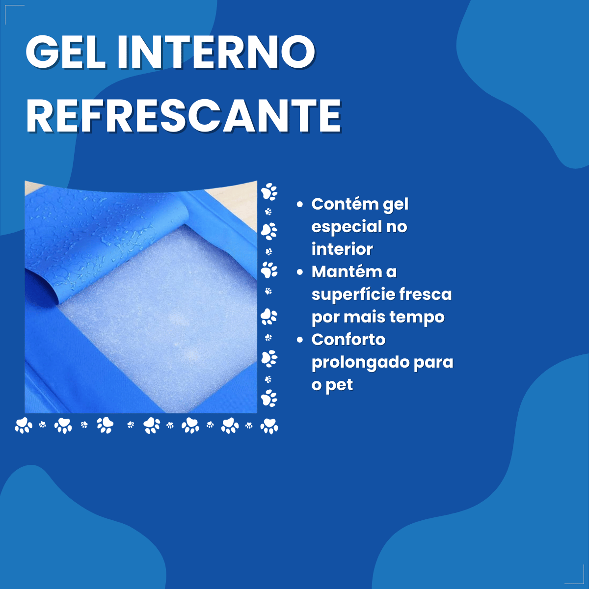 Cama Refrescante Napi 90x50 Azul Para Cães E Gatos Grande