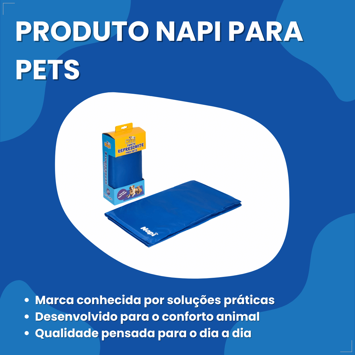 Cama Refrescante Napi 40x50 Azul Para Cães E Gatos Pequeno
