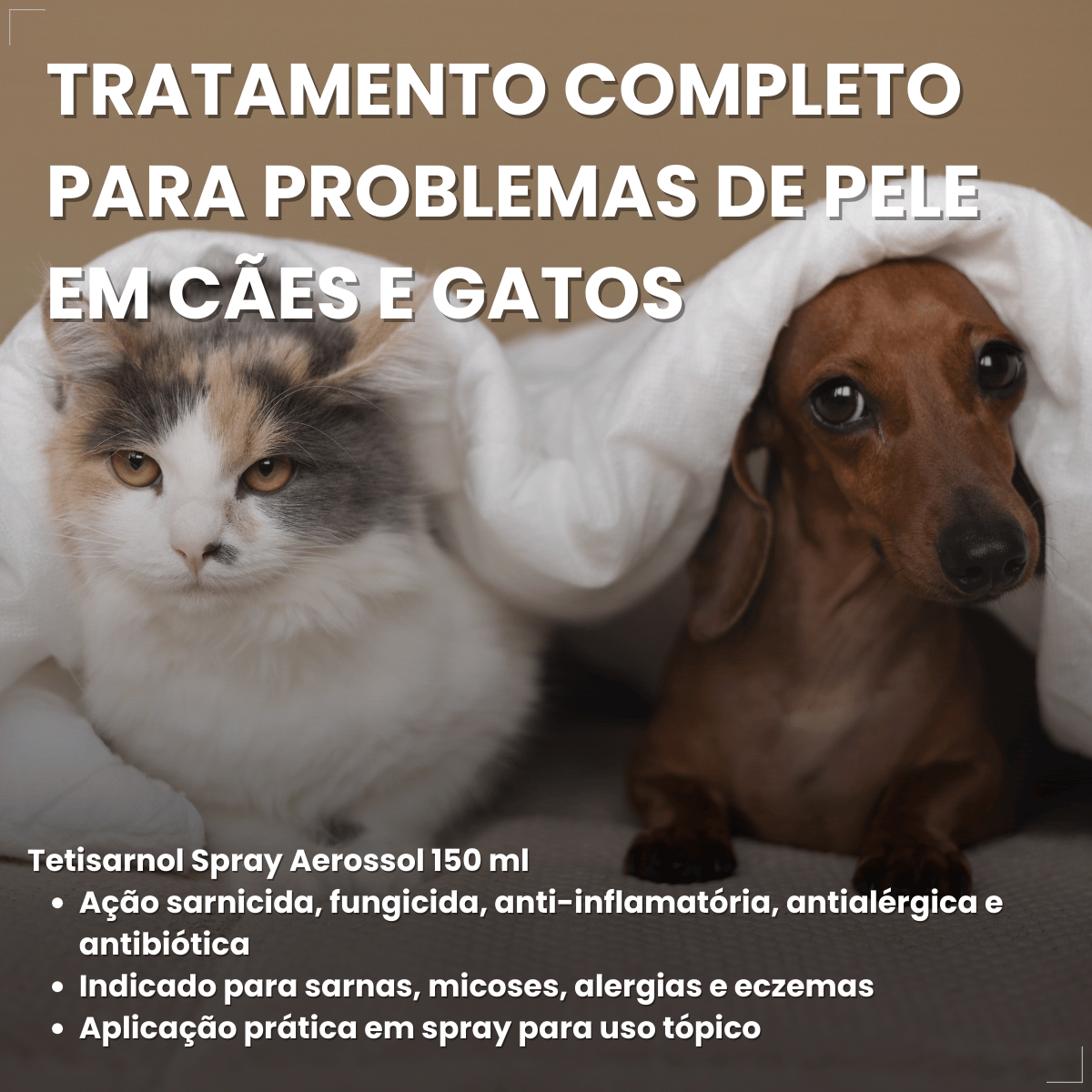 Tetisarnol Spray Dermatológico para Cães e Gatos 150ml