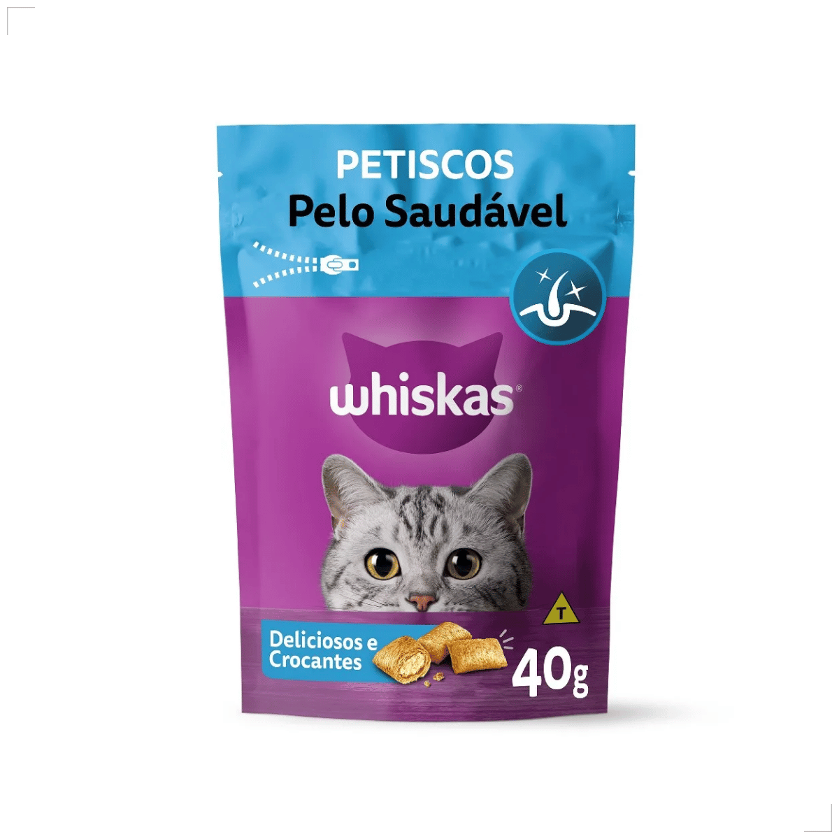 Petiscos para Gatos Adultos WHISKAS Pelo Saudável 40g