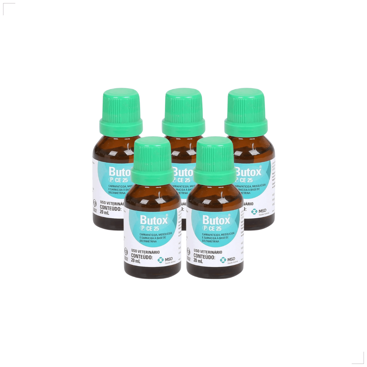 kit 5 Butox 20ml Antipulgas e Carrapatos para Cães e Gatos