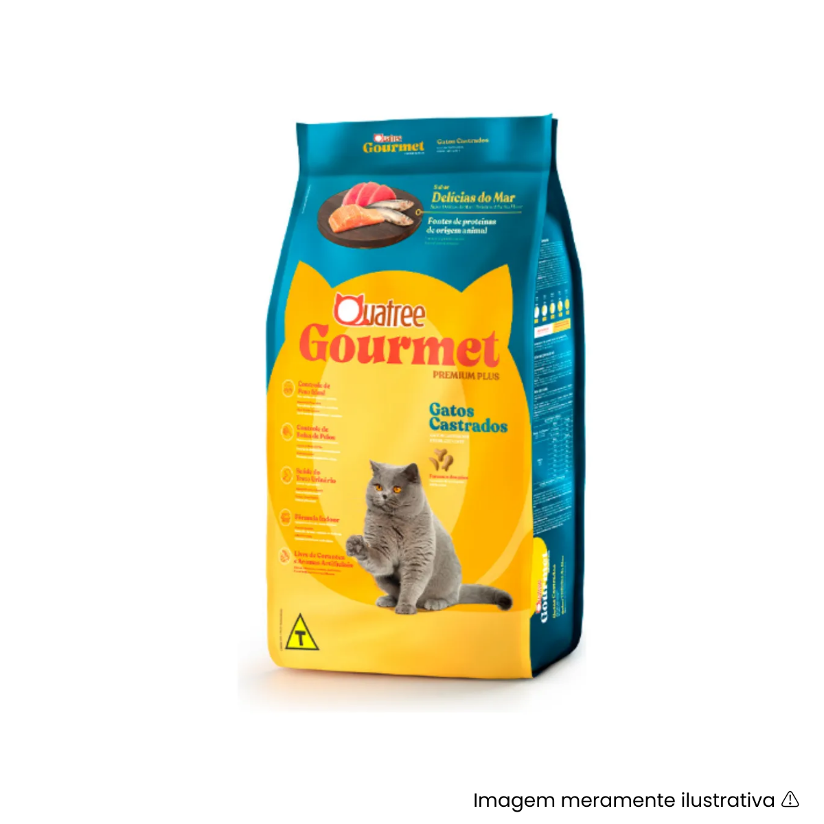 Ração Quatree Gourmet Gatos Castrados Delícias do Mar 1kg