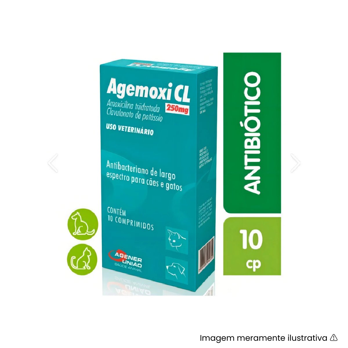 Agemoxi Cl 250mg Antibiotico Amplo Espectro 10 Comprimidos